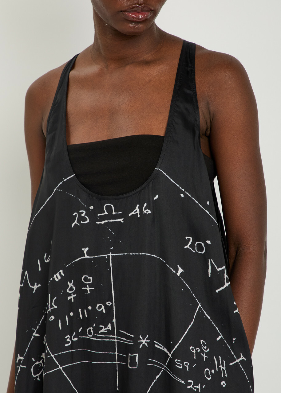 Rick Owens Printed Satin Gown Black