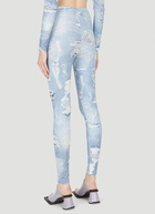 Denim Print Leggings in Blue