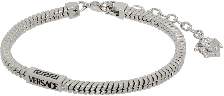 Photo: Versace Silver Herringbone Chain Bracelet
