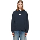 MM6 Maison Margiela Navy Unbrushed Cotton Hoodie
