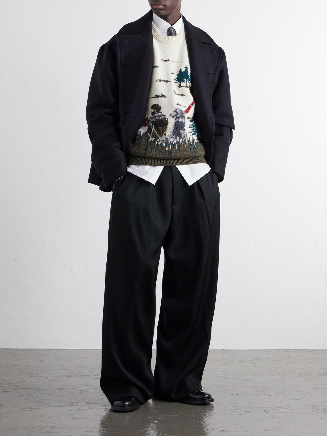 Junya Watanabe - Intarsia-Knit Wool Sweater - Neutrals