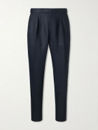 Slowear - Venezia 1951 Tapered Pleated Linen Trousers - Blue