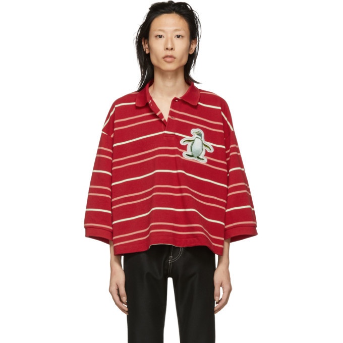 Photo: Doublet Red Oversized 3D Patch Polo
