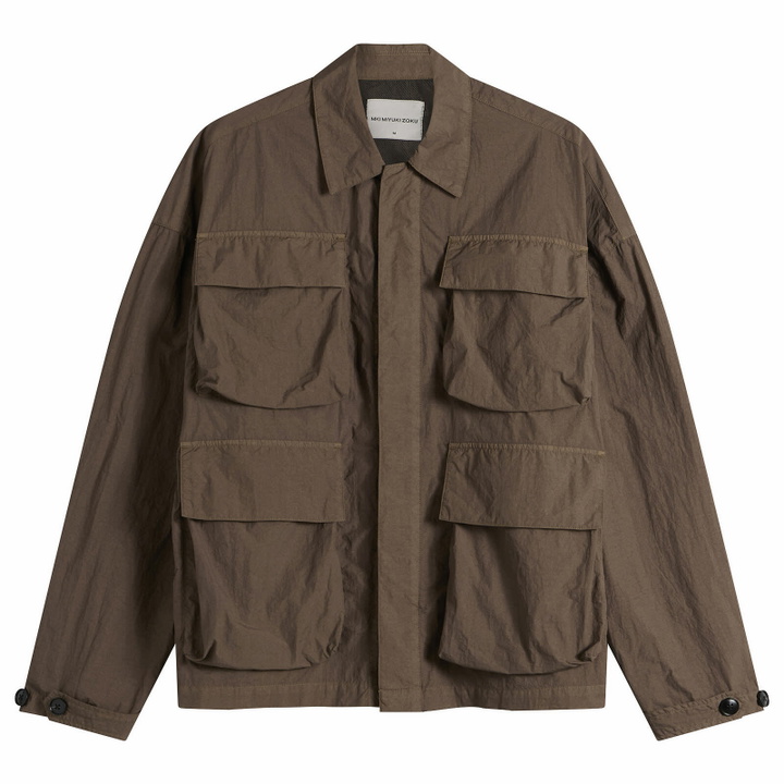 Photo: MKI Men's Garment Dye Box Overshirt in Deep Khaki