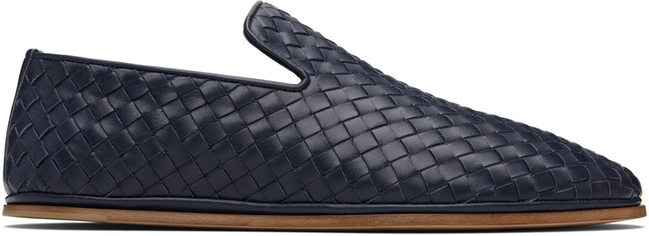 Photo: Bottega Veneta Navy Sunday Slippers