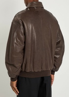 Calvin Klein Quilted Leather Jacket Brown