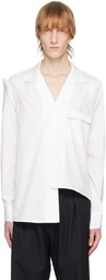 Sulvam White Distressed Shirt