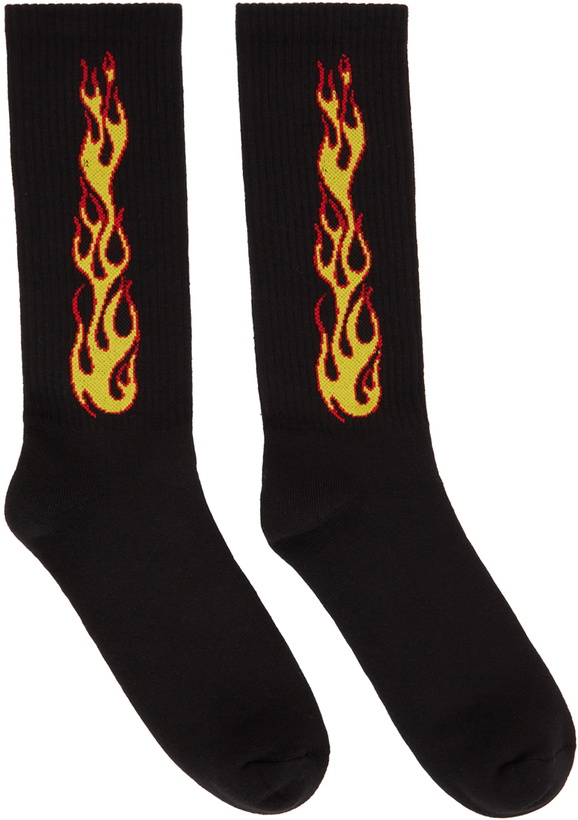 Photo: Palm Angels Black Flames Socks