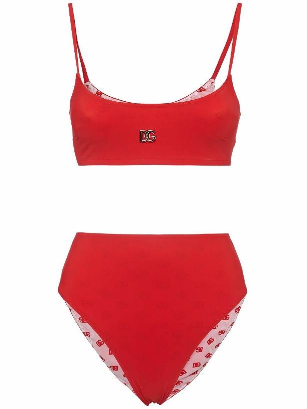 Photo: DOLCE & GABBANA Logo Jersey Bikini Set