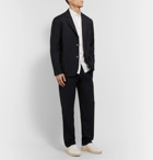 De Bonne Facture - Tapered Pleated Wool Suit Trousers - Blue