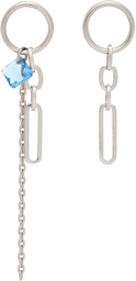 Justine Clenquet SSENSE Exclusive Silver & Blue Paloma Earrings