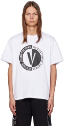 Versace Jeans Couture White V-Emblem T-Shirt