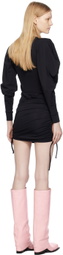 Emily Watson Black Plunged Bodycon Minidress