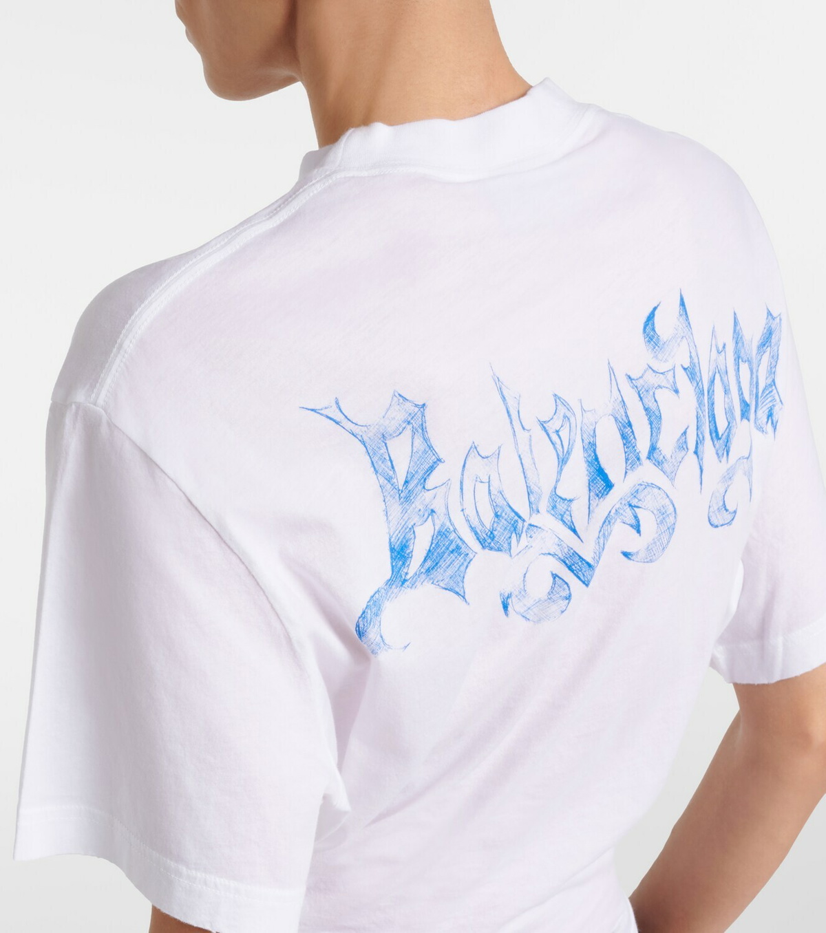 Balenciaga Logo cotton jersey top