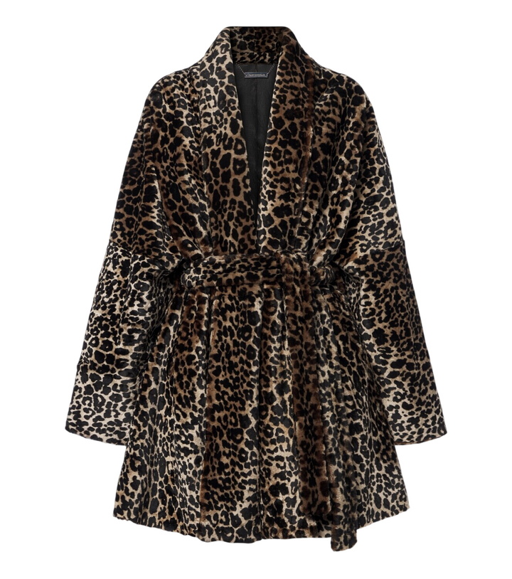 Photo: Nour Hammour Raquel leopard-print shearling wrap coat