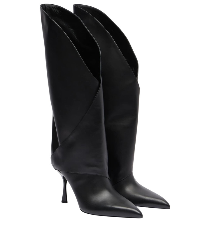 Photo: Balmain Twist 95 leather knee-high boots