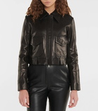 Khaite Cordelia leather crop jacket