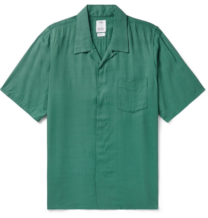 Photo: visvim - Camp-Collar Printed Voile Shirt - Green