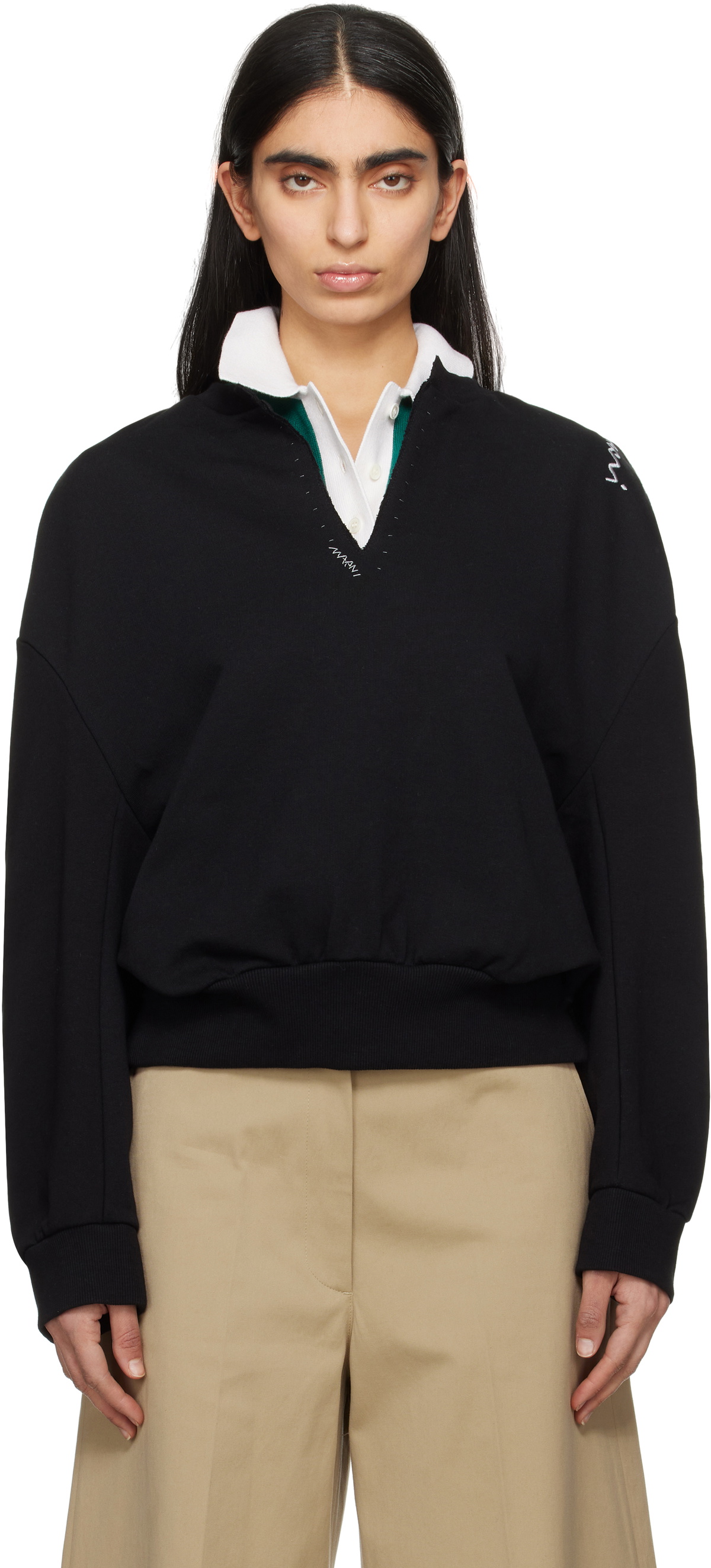 Marni Black Brushed Cotton Sweatshirt