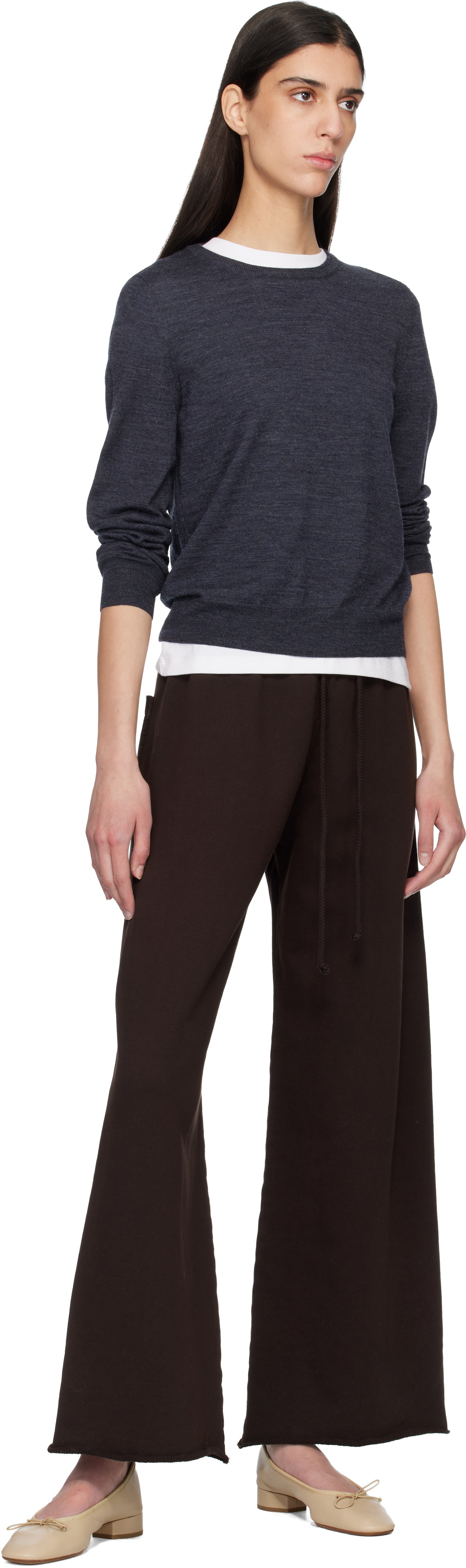 LESET Brown Jamie Wide Leg Lounge Pants
