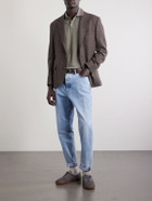Brunello Cucinelli - Logo-Print Cotton-Piqué Polo Shirt - Green