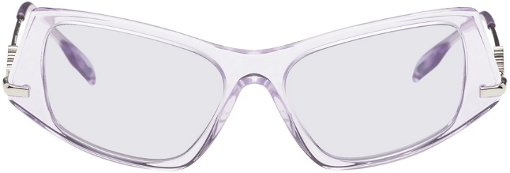 Photo: Burberry Purple Geometric Cat-Eye Acetate Sunglasses