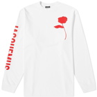 Jacquemus Men's Ciceri Long Sleeve Rose T-Shirt in White/Red