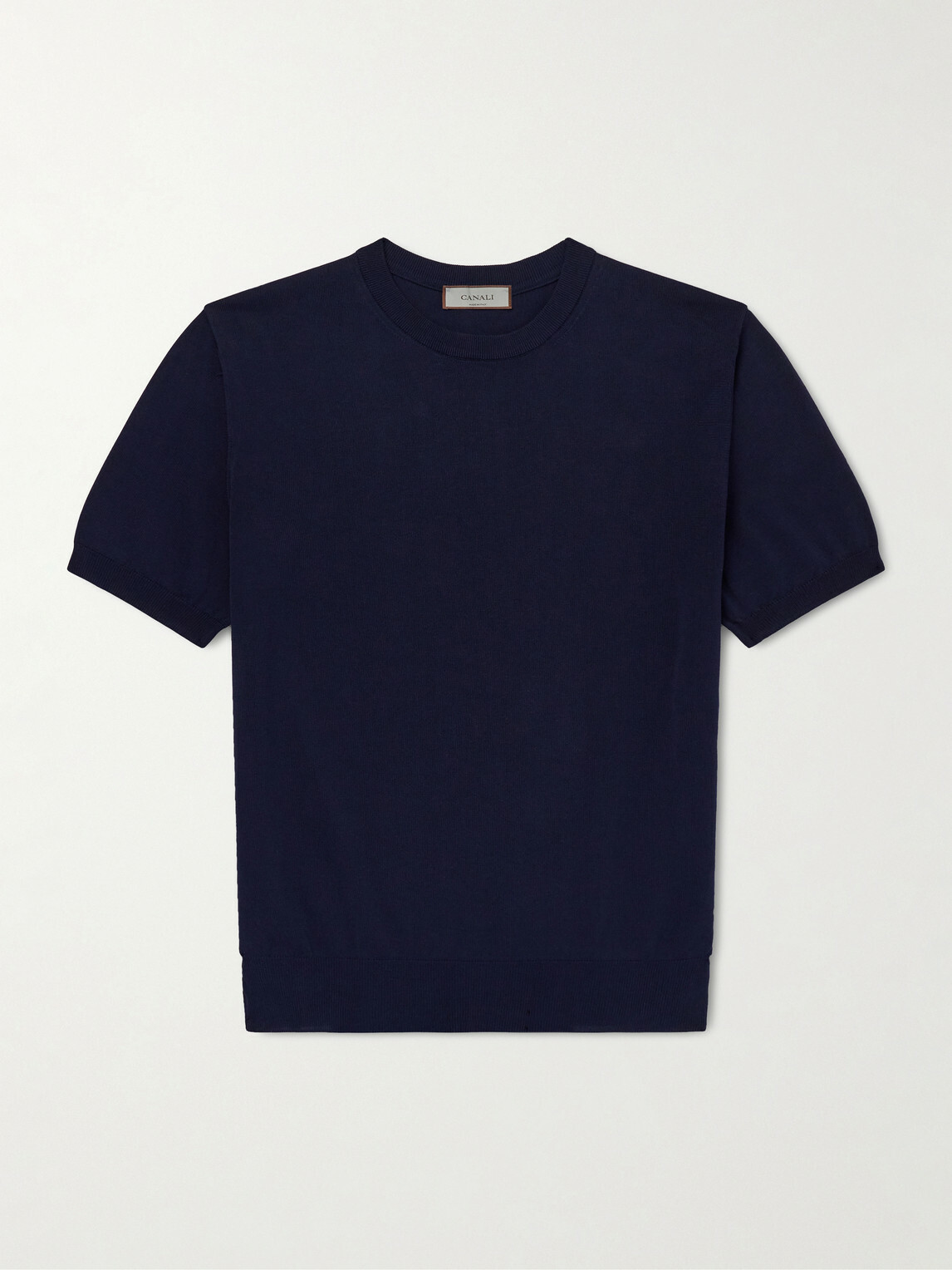 Canali - Knitted Cotton T-Shirt - Blue