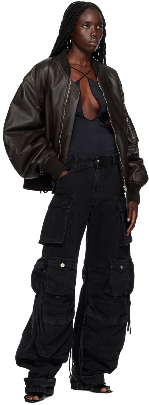The Attico Black Zane Blouse