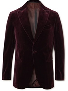 De Petrillo - Vomero Cotton-Velvet Blazer - Burgundy