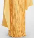 Marmar Halim Giselle fringed caped crêpe gown