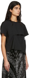 Sacai Black Wool Paneled T-Shirt