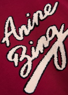 Anine Bing Miles Logo-appliquéd Cotton Sweatshirt Burgundy