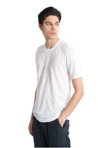 120% Lino T-shirt In White Linen
