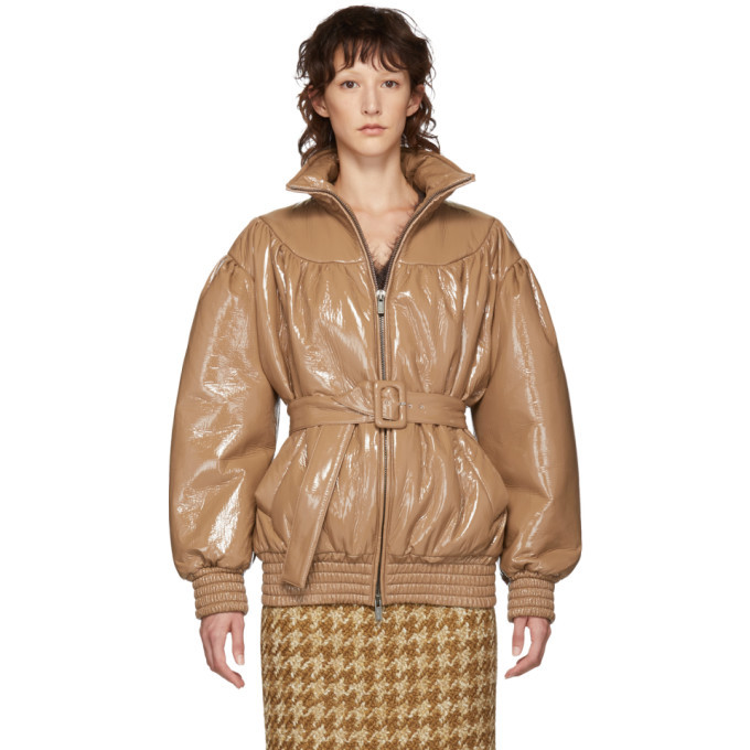 Miu Miu Pink Vinyl Puffy Sleeve Jacket Miu Miu