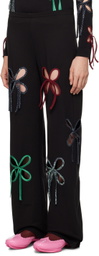 J.Kim Black Colorful Petal Lounge Pants