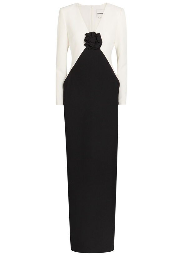 Photo: Roland Mouret Colour-blocked Crepe Maxi Dress Black