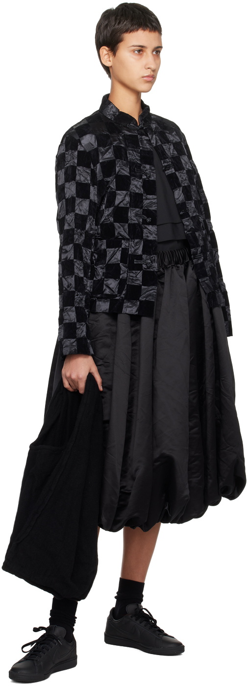 Black Comme des Garçons Black Gathered Midi Skirt