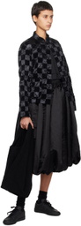 Black Comme des Garçons Black Gathered Midi Skirt