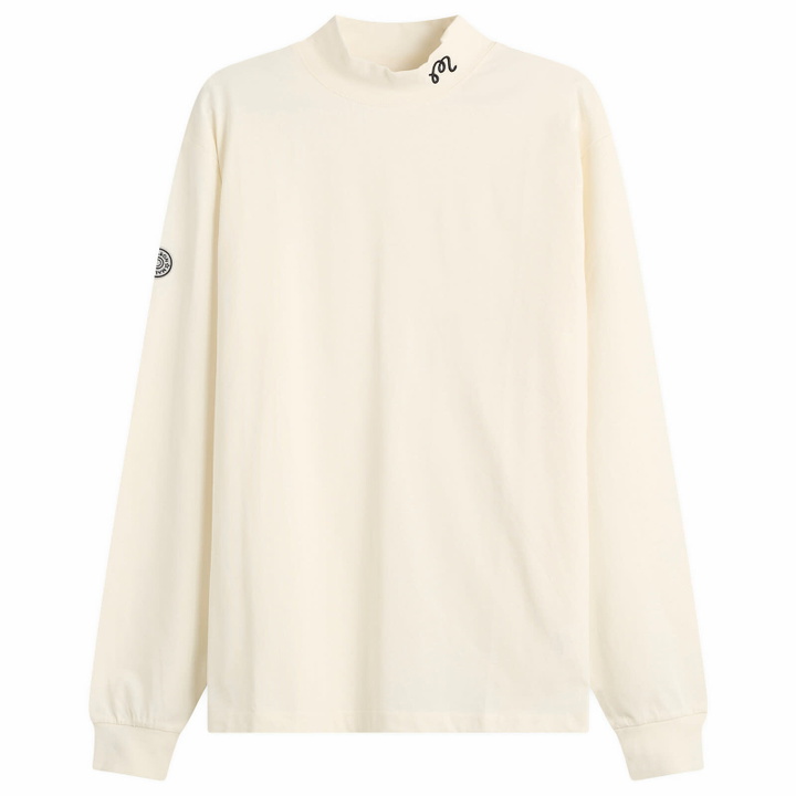 Photo: Malbon Men's Upland Mock Neck Long Sleeve T-shirt in Winter White