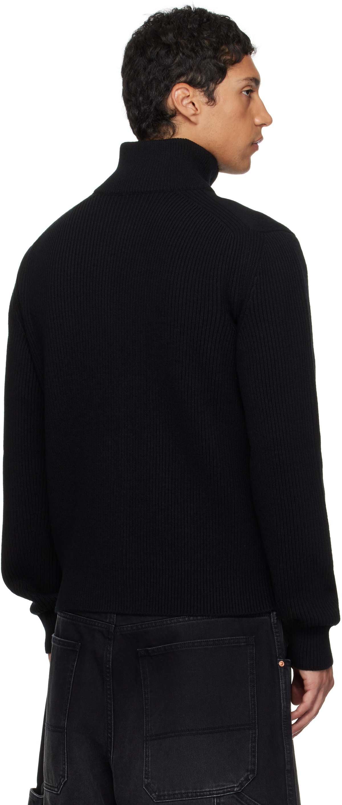 VETEMENTS Black 'VET' Zip-Up Sweater