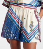 Alémais Apollo printed silk satin shorts