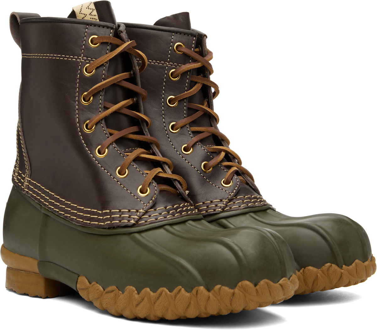 visvim Brown & Khaki Decoy Duck Mid-Folk Boots Visvim