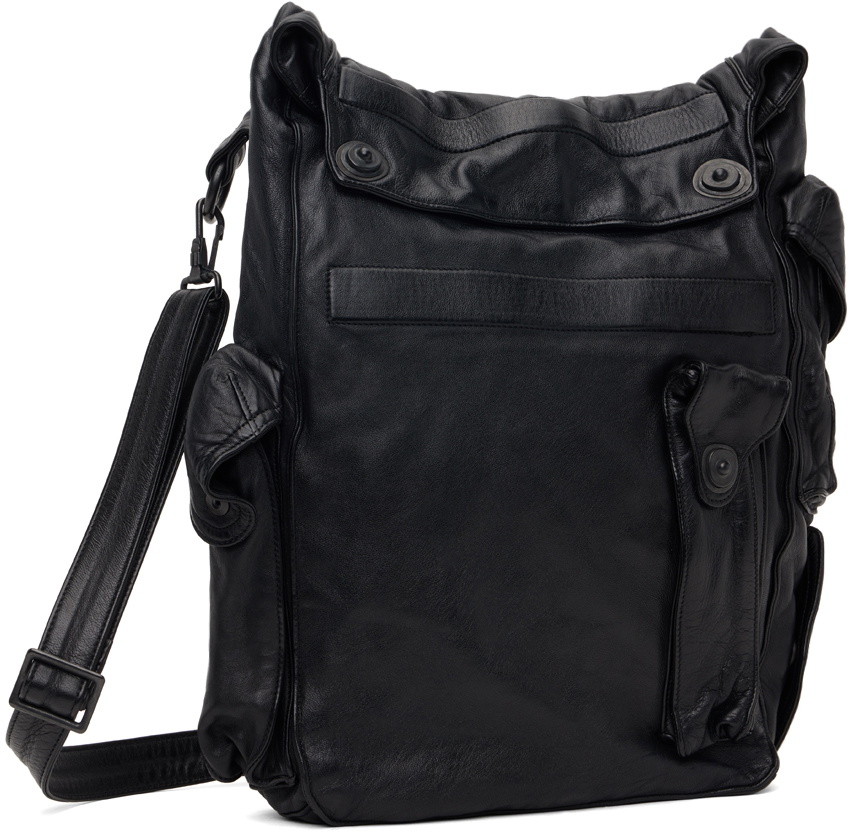 Julius Black Leather Large Gasmask Bag Julius