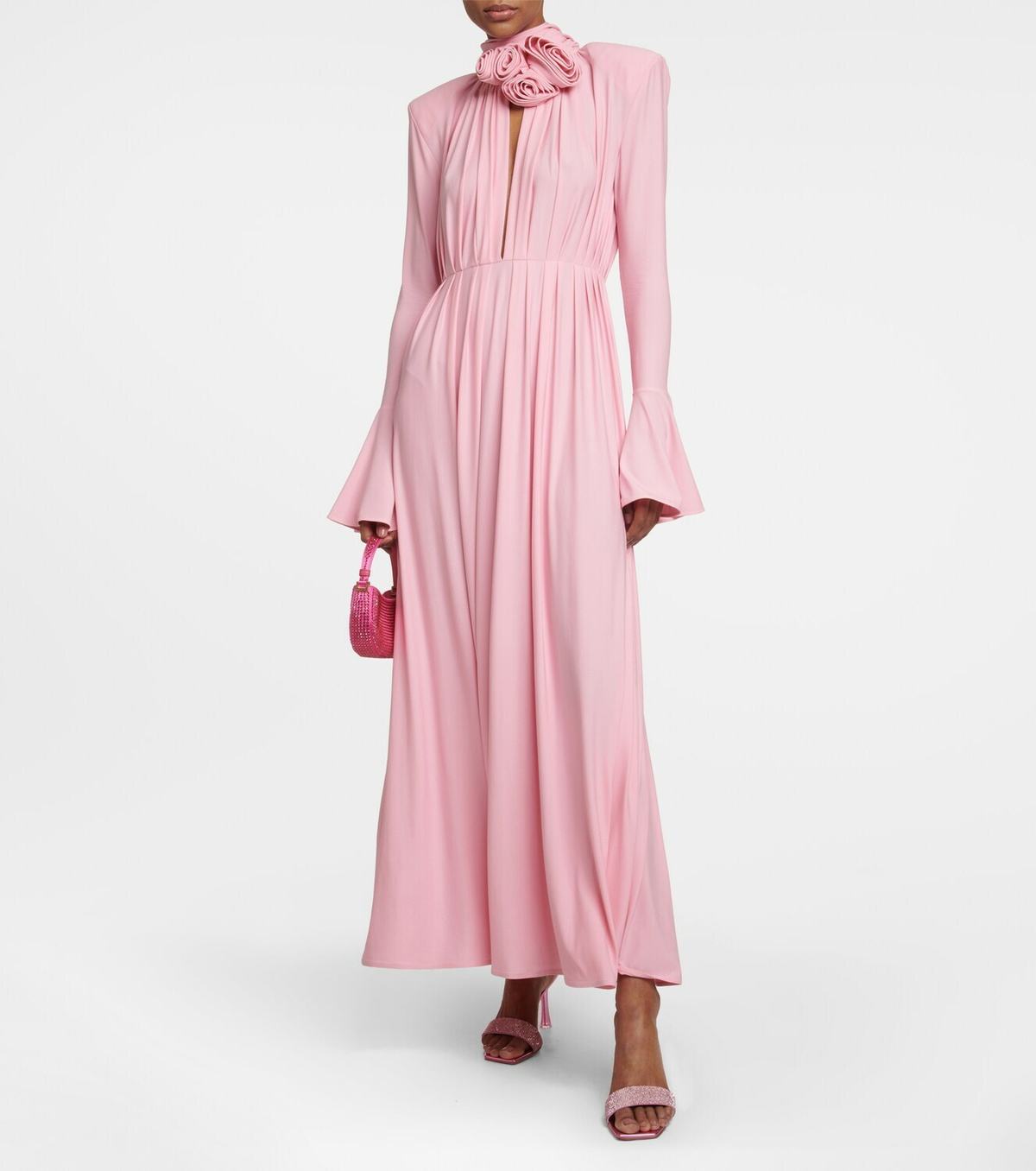 ワンピース MAGDA BUTRYM MIDI DRESS LONG SLEEVE RUCHED SLEEVE Magda Butrym Purple Dress | Designer Collection | Coveti
