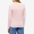 Armor-Lux Women's Long Sleeve Breton T-Shirt in White/Bisque