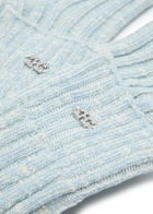 Ganni Logo Metallic Cotton-blend Socks Blue