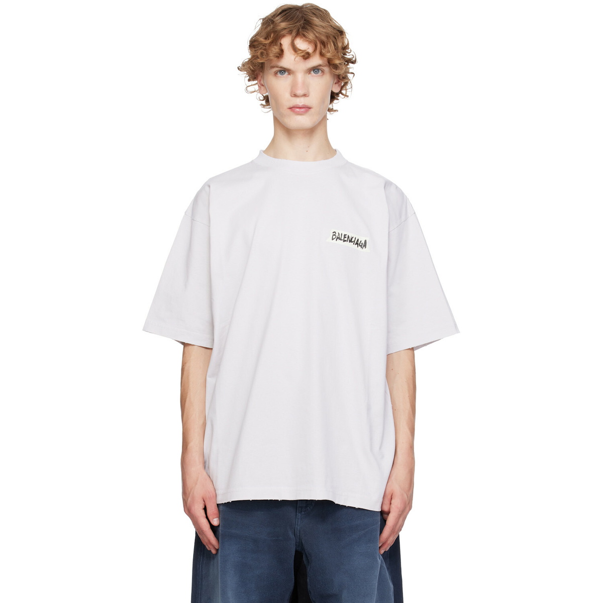 Balenciaga White Languages Medium Fit T-Shirt Balenciaga