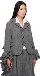 Comme des Garçons Comme des Garçons Gray Tweed Blazer