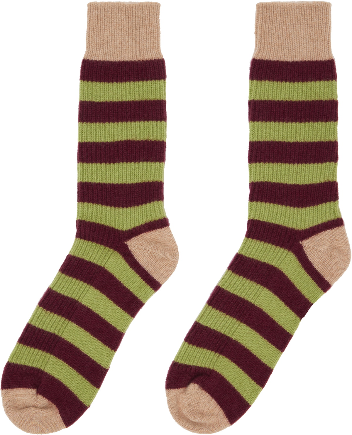 Guest in Residence Green & Pink 'The Soft' Socks